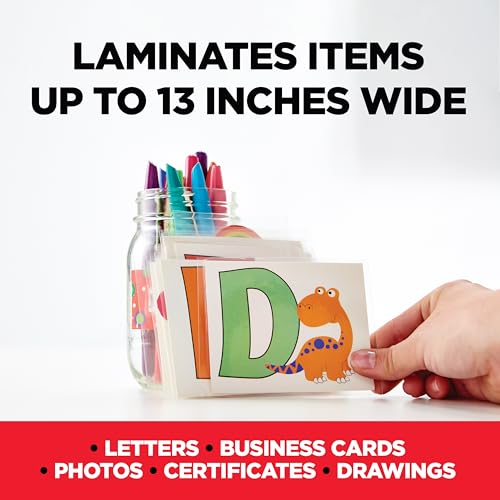 Scotch® Thermal Laminator Combo Pack, 1 White Thermal Laminator 13" Wide, 20 Laminating Sheets, Fits Letter Size