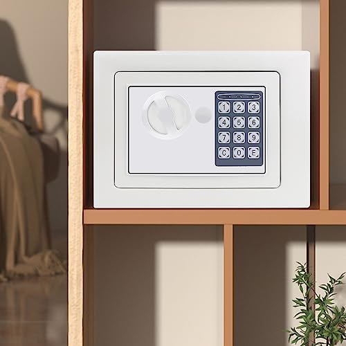 TBLOTYD Home Safe Safe Box Home Safe Fireproof Waterproof Money Box with Digital Pin Code and 2 Manual Key, for Home Hotel Office/Black/16L ，White-4.6L