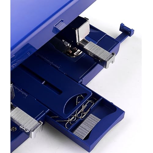 Double Head Stapler, A4/A3/16K/18K Office Desktop Staplers, 50 Sheets Binding Thickness and 0-58mm Adjustable Paper Feed Depth, Save Space and Labor-Saving, for Factory, Office and Home