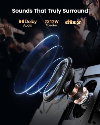Dangbei DBOX02 Laser Projector 4K GTV, 2450 ISO Lumens, Netflix Officially Licensed, Blu-ray 3D, Home Theater Projector with WiFi and Bluetooth, HDR10+, 200-inch Picture, 2x12W DTS:, Dolby Audio