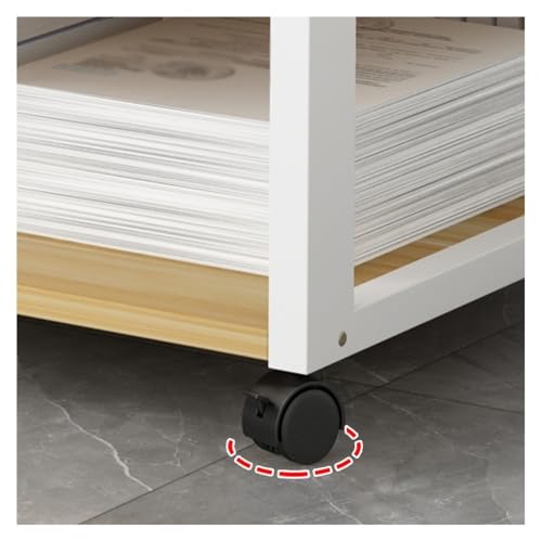 BENGAOTH-O Printer Stand, 2 Tiers Under Desk Printer Stand Small and Short Rolling Movable Printer Desk with 4 Wheels & Lock Mechanism Office Printer Shelf for Mini 3D Printer