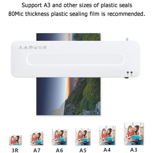 A3 Laminator Machine, 13 Inch Thermal Laminating Machine with Hot & Cold Settings, Abs Anti-Jam Pouch Laminator W/ 20 Pouches