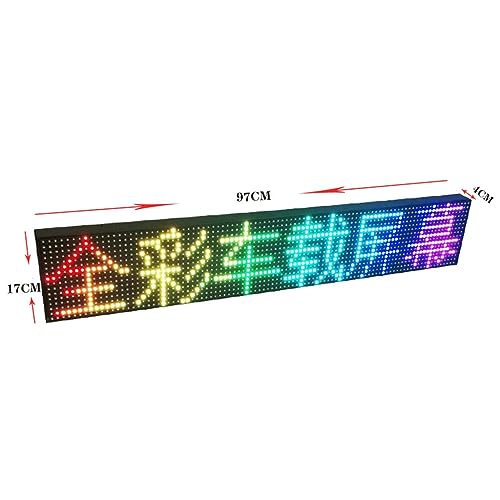 MekUk LED Sign Board Scrolling Message P10 Full Color LED Car Display Board, Commercial LED Display Board for Store, Car, Business, Promotion (Color : Multi-Colored, Size : 67 * 19 * 3.8cm)