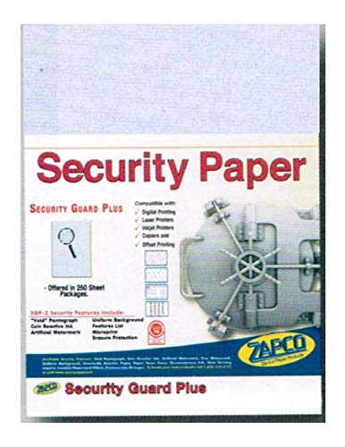 Laser Print Security Paper w Hidden "Copy" Pantograph (SGP-23), Bond Blue 24-lb, 8.5" x 14", CASE of 5 Packs (500 Sheets Per Pack) - 2500 Sheets
