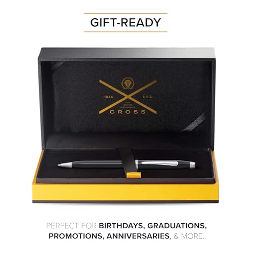 Cross Century II Black Lacquer Ballpoint Pen, Medium Point, Black Ink