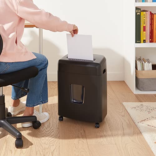 Amazon Basics 18 Sheet Cross Cut Paper, CD, and Credit Card Shredder with 6 Gallon Bin, 30 Minutes Continuous Run Time, Black