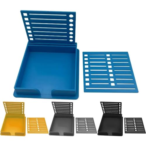 Nuqsx 5Sets Sticky Note Holder Versatile Desk Stencil Double Insert Template Storage Box Organizer Dispenser For Home Office Desk(Blue)
