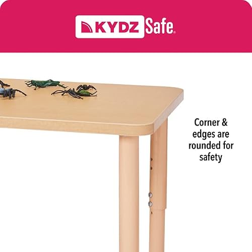 Jonti-Craft Berries 6445JCE251 Horseshoe Activity Table, E-Height (15"-24" Adjustable Height), 66" X 60", Maple/Maple/Camel