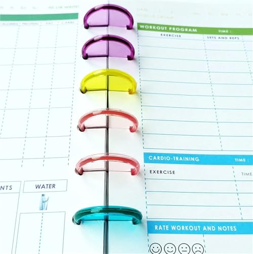 Discbound Binding Discs 48 pcs 35mm Binder Chest Mushroom Hole Discs Loose-Leaf Button Binding Buckle Planner(35mm-Colored Glitter)