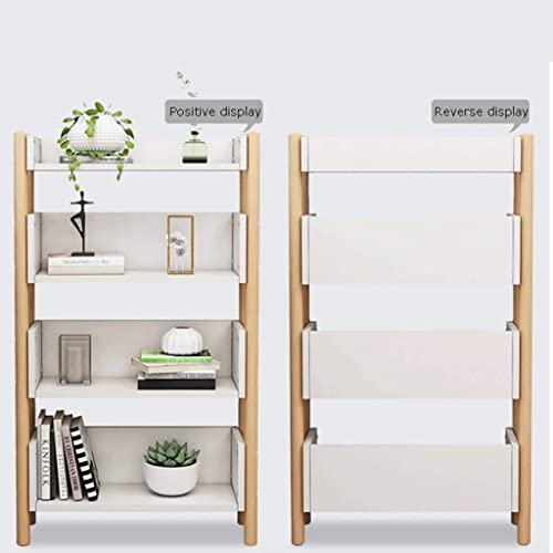 Modern Bookshelf Simple Bookshelf Floor-Standing Book Storage Organizer Bookcase Rack Living Room Balcony Floor Shelf School Book Shelves Books Holder Organizer (Color : White, Size : 4 Tiers)