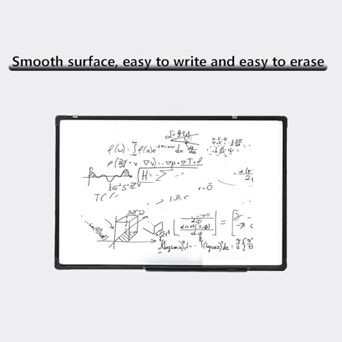JOMRTS Single-Sided Whiteboard -Black Aluminum Alloy Frame, Hanging Dry Erase Board for Office Meeting Teaching Training Graffiti Painting (70x100cm)