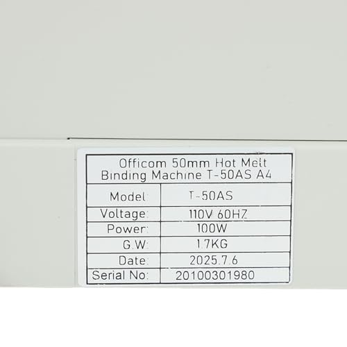 Thermal Binding Machine, 500 Sheets Capacity Book Binding Material with Manual Rail Clamp, Electric Thermal Binder for A4 Business Documents, Office and Home Projects