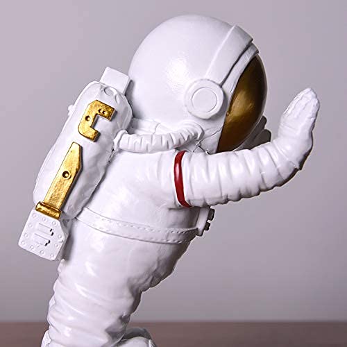 Joyvano Astronaut Bookends - Space Decor for Kids Rooms & Home Office - Heavy Duty Book Holders with Anti-Slip Base - Cool Unique Design (Gold)