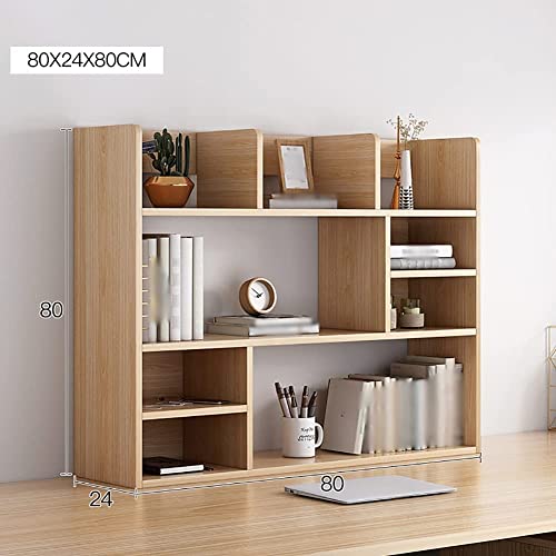 fhda Multi-Layer Wood Desktop Bookshelf with Multiple compartments Desktop Organizer Office Storage Rack for Home Office Dorm Decor
