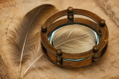 Desk Magnifying Glass Desktop Vintage Antique Style Engraved Magnifier Reading Magnifying Glass for Reading Book Traditional Glass BY MAI