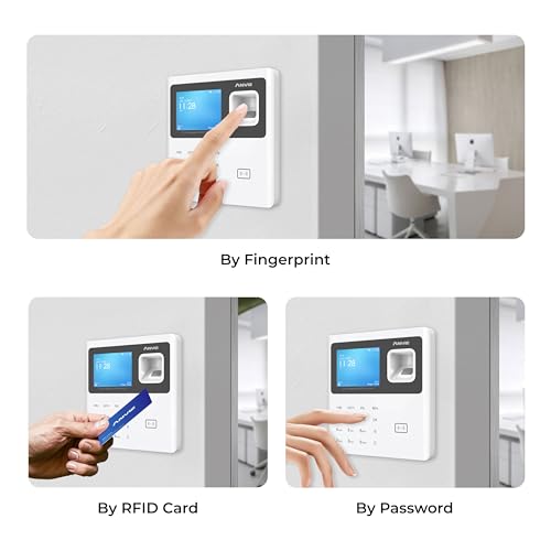 ANVIZ Time Clocks for Employees Small Business - Forever Free Cloud Software - W1 Fingerprint Biometric Clock in and Out Attendance Machine, White
