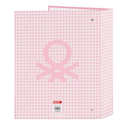 Safta -Folder F. 4 Rings 35Mm Wide Spine Benetton Vichy 27X33X6Cm, Multicolor (512253657)