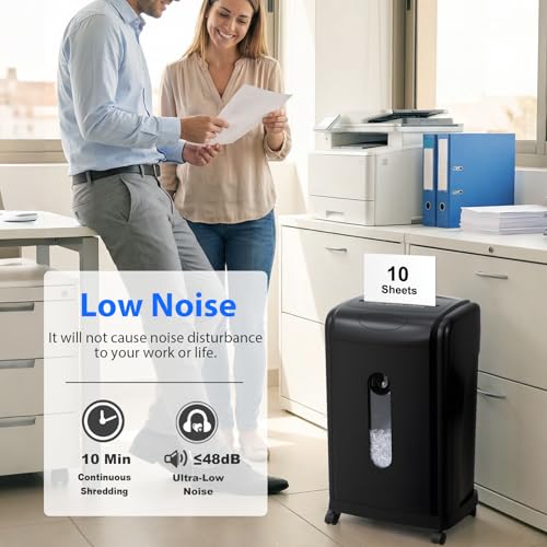Wingwise Ultra Low Noise 48dB Micro Cut Paper Shredder for Home Office