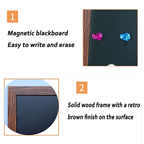 Magnetic Chalkboard Rustic Framed Blackboard Wall Hanging Chalk Board for Home, Office, Restaurant Menu Sign (Size : 45x60cm)