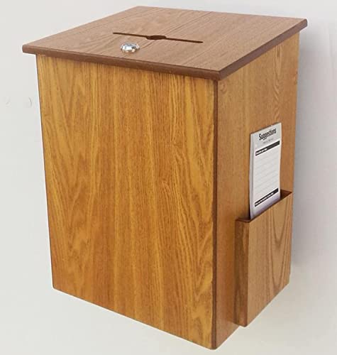 ZEELYDE Donation/Charity/Suggestion Box,Wall Mounted/Free - Standing Dual Use Mailbox Solid Wood Collection Donation Box Church Offering Coin Collection Fundraising Box