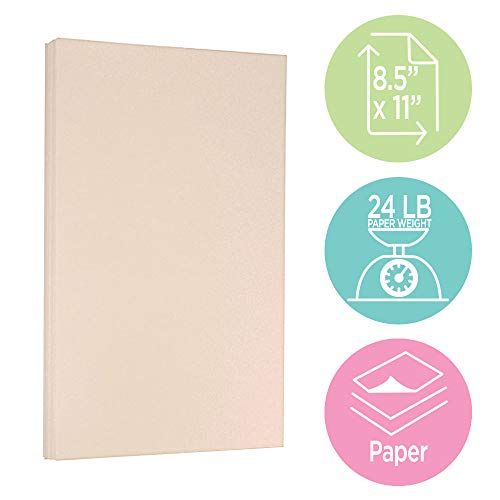 JAM PAPER Parchment 24lb Paper - 90 gsm - 8.5 x 11 - Natural Recycled - 500 Sheets/Ream