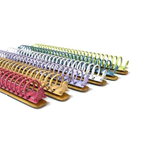 Ring Clips 4pcs B5 Colorful Metal Ring Binder Clips with Bamboo Back Panel 26 Detachable Buckle Loose-Leaf Binding Strip for Notebook(Yellow)