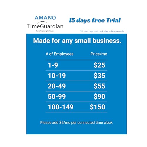 AMANO MJR-Plus time Clock for up to 100 Employees. Monthly Cloud Subscription Required