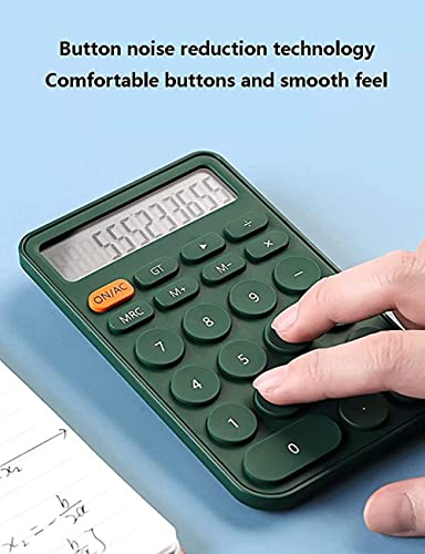 Small Calculator, 12-Digit LCD HD Screen Cute Yellow Basic Version(Orange)