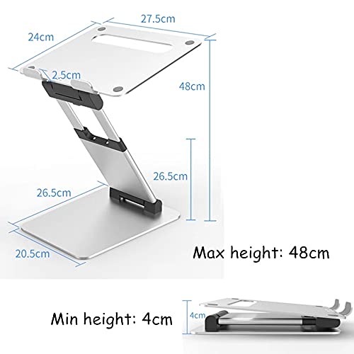 QERTYHJK Height Adjsutable Tall Laptop Stand Aluminum Stretchable Heighten Notebook Standing Holder