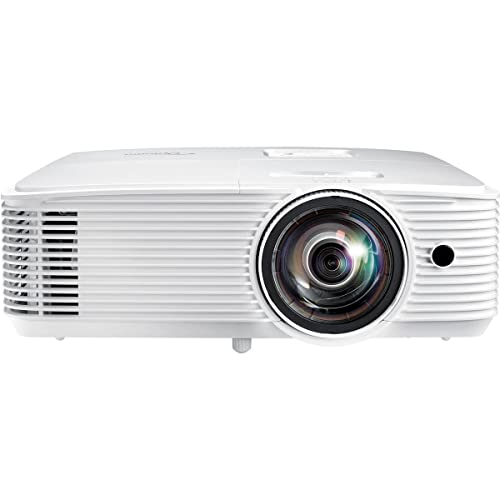 Optoma EH412STx Short Throw 1080p HDR Professional Projector | Super Bright 4,000 Lumens | Business Presentations, Classrooms, and Meeting Rooms | 15,000 Hour Lamp Life | Speaker Built In | Portable