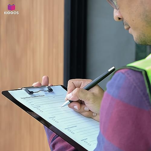 KIGGOS Acrylic Clipboards 12.5 x 9, Black 25 Pack Letter Size Clip Boards with Low Profile Metal Clips, Hold up to 100 Sheets, Lightweight Set for Classroom, School, Office and Home