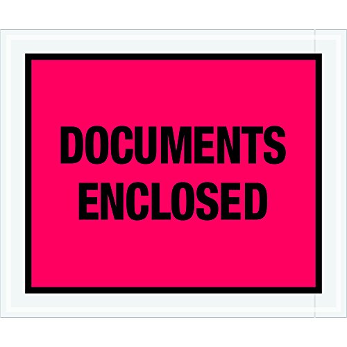 Tape Logic TLPL437 "Documents Enclosed" Envelopes, 10" x 12", Red (Pack of 500)