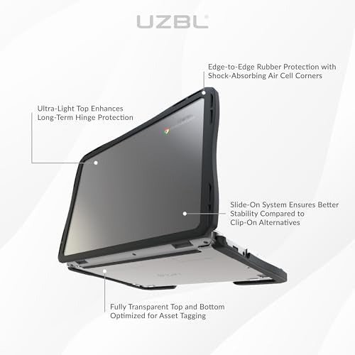 UZBL Air Hard Shell Case for Lenovo Chromebook 100e Gen 4 (Intel) / 100w Gen 5, Student-Proof K-12 Protective Clear Cover (30-Pack)