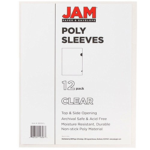 JAM PAPER Plastic Sleeves - Letter Size - 9 x 11 1/2 - Clear Project Pockets - 120 Bulk Page Protectors/Pack