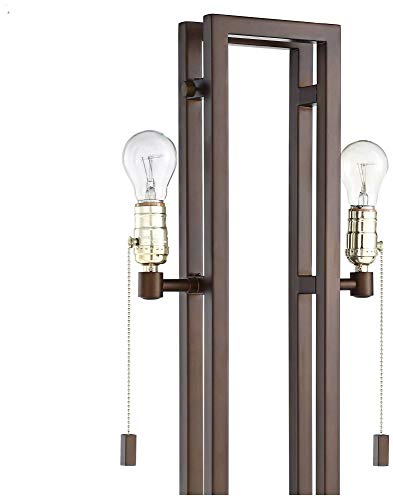Gossard 62" Tall Pull Chain Linen Shade Bronze Floor Lamp Living Room
