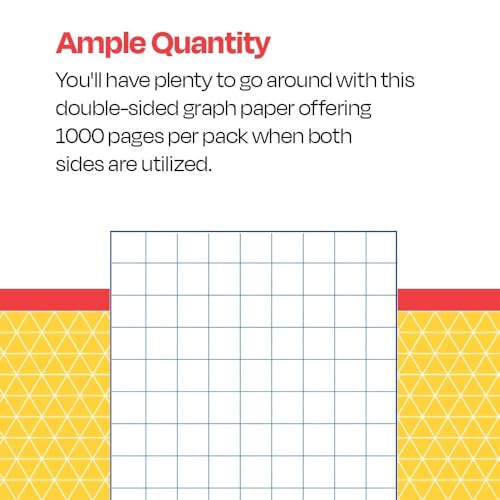 School Smart-85280 Double Sided Graph Paper with in Ruler - 8 1/2 in x 11in - Ream of 500 - White