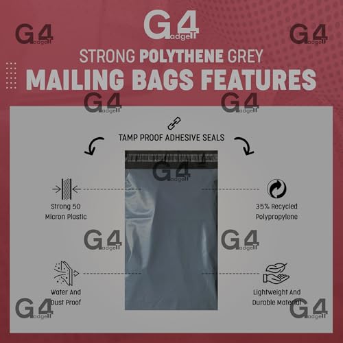 100 Mailing Bags for Postage and Storage Strong Mailer Bags 17" X 24" Grey (61cm x 53cm)