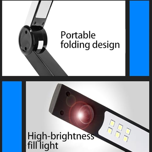 TYZDLSM Book Document Camera, 12MP Folding Document Scanner, for Office Books Teaching, with 6 LED Fill Lights, Capture Size A3, for Web Conferencing, Distance Education