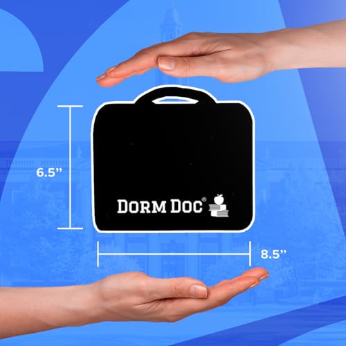DormDoc College First Aid Kit – Compact Emergency Medical Kit for Dorm Rooms, School, Sports – with Bandages, OTC Medicines for Relief, Gauze, Quick Care Set – Portable Health Kit - 175 PCS, Red
