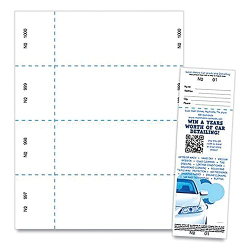 Blanks/usa 10X9WH Jumbo Micro-perforated Event/raffle Ticket, 90 Lb, 8.5 X 11, White, 4 Tickets/sheet, 250 Sheets/pack