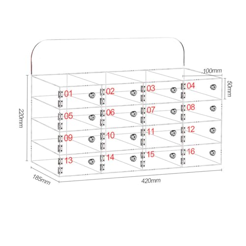 RJYYYDS Acrylic Cell Phone Locker Box with Door Locks and Keys Wall Mounted Clear Storage Box for Office School Classroom Secure Phone Storage Solution 50 Uni,16