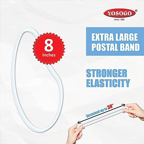 Extra Large 8-Inch Big Postal Rubber Bands | Heavy-Duty Biodegradable Elastic Bands (Pack of 120) | Natural Rubber | Durable for Office, Home, and Industrial Use