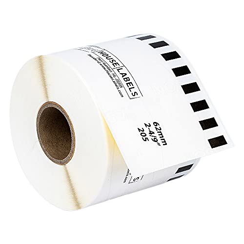 HouseLabels Compatible with Brother DK-2205, Yellow, 2-4/9" x 100'
