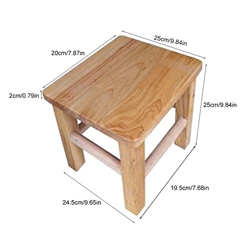 PADZEQ Step Ladder Solid Chair Bathroom Small Wooden Stool Living Room Bedroom Adults Stable with Foot Pad Balcony Indoor