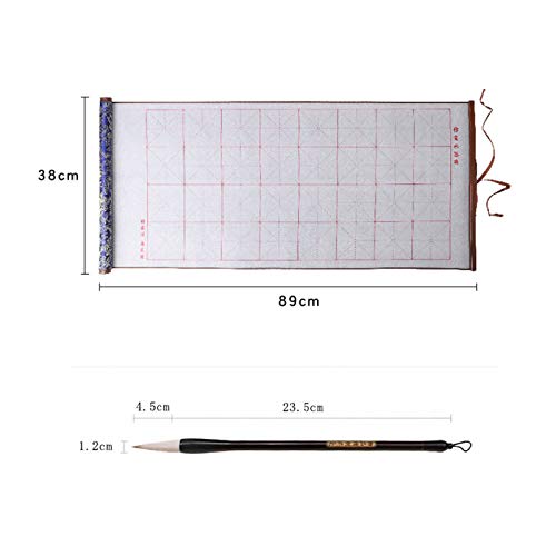 Chinese Calligraphy Brush Pen,Chinese Calligraphy Set with 1 Reusable Chinese Magic Cloth Water Paper and 2 Brush 1 Water Dish 1 Pen Holder 1 Copybook Writing Red Birthday Box(Red)