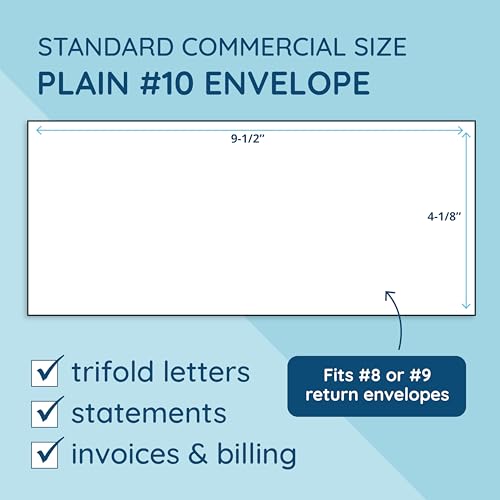 Blue Summit Supplies 500#10 Windowless Security Envelopes, Flip & Seal