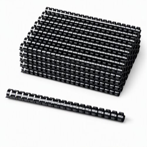 Performore Plastic Comb Binding Spines, Black 19 Ring Binding Combs, Durable Binding Supplies for Reports, Presentations, Manuals, Proposals, School & Office Documents (3/4 Inch)