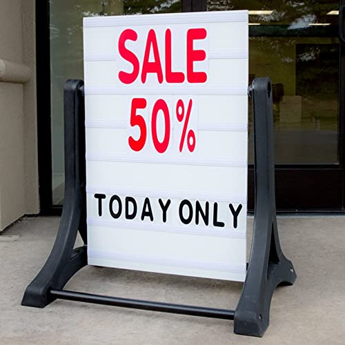 Aarco The Rocker Deluxe Letterboard, Frameless, Double Sided, 24"W x 36"H