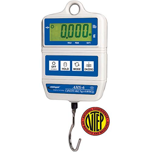 6 LB, .005 LB, Legal for Trade, Hanging Scale, Battery Operated, Hold Function, NTEP