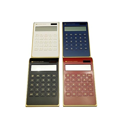 Scientific Calculator Calculators Desktop Calculator， Solar Energy Portable Mini Keyboard Dual Power Supply(Wit)(Blu)